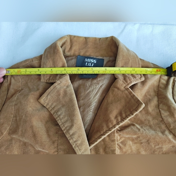 Y2K Ruched Tan Corduroy Jacket - Picture 4 of 6